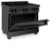 ZLINE 36" 4.6 cu. ft. Induction Range with a 5 Element Stove and Electric Oven in Black Stainless Steel, RAIND-BS-36