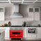 ZLINE 36 In. 4.6 cu. ft. Induction Range with a 4 Element Stove and Electric Oven in Durasnow and Red Matte, RAINDS-RM-36