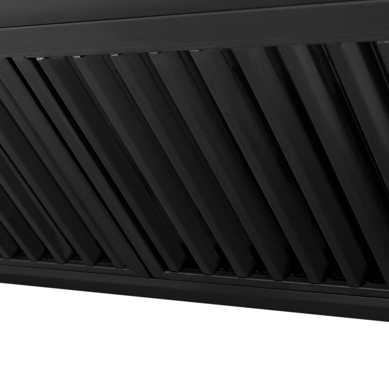 ZLINE Autograph Package - 36 In. Gas Range, Range Hood, Refrigerator, and Dishwasher in Black Stainless Steel with Gold Accents, 4AKPR-RGBRHDWV36-G