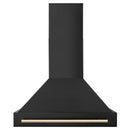 ZLINE 36 In. Autograph Edition Black Stainless Steel Range Hood with Gold Handle, BS655Z-36-G