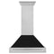 ZLINE 36 Inch DuraSnow® Stainless Steel Range Hood with Black Matte Shell, 8654SNX-BLM-36