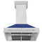 ZLINE 36 Inch DuraSnow® Stainless Steel Range Hood with Blue Matte Shell, 8654SNX-BM-36