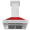 ZLINE 36 Inch DuraSnow® Stainless Steel Range Hood with Red Matte Shell, 8654SNX-RM-36