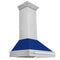 ZLINE 36 In. Stainless Steel Range Hood with Blue Gloss Shell, 8654STX-BG36