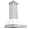 ZLINE 36 In. Stainless Steel Range Hood with White Matte Shell, 8654STX-WM-36