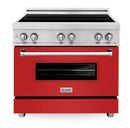 ZLINE 36 Inches 4.6 cu. ft. Induction Range with a 4 Element Stove and Electric Oven in Red Matte, RAIND-RM-36