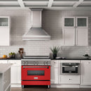 ZLINE 36 Inches 4.6 cu. ft. Induction Range with a 4 Element Stove and Electric Oven in Red Matte, RAIND-RM-36