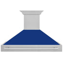 ZLINE 48 In. DuraSnow® Stainless Steel Range Hood with Blue Gloss Shell, 8654SNX-BG-48