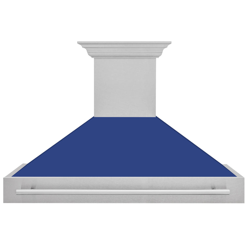 ZLINE 48 In. DuraSnow® Stainless Steel Range Hood with Blue Matte Shell, 8654SNX-BM-48