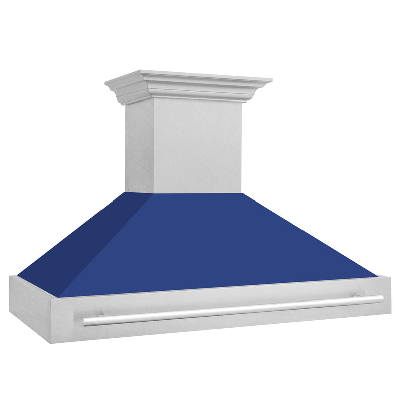 ZLINE 48 In. DuraSnow® Stainless Steel Range Hood with Blue Matte Shell, 8654SNX-BM-48