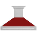 ZLINE 48 In. DuraSnow® Stainless Steel Range Hood with Red Gloss Shell, 8654SNX-RG-48