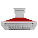 ZLINE 48 In. DuraSnow® Stainless Steel Range Hood with Red Gloss Shell, 8654SNX-RG-48