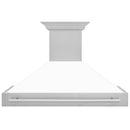 ZLINE 48 In. DuraSnow® Stainless Steel Range Hood with White Matte Shell, 8654SNX-WM-48