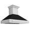 ZLINE 48 In. Stainless Steel Range Hood with Black Matte Shell and Stainless Steel Handle, 8654STX-BLM-48