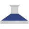 ZLINE 48 In. Stainless Steel Range Hood with Blue Matte Shell and Stainless Steel Handle, 8654STX-BM-48