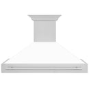 ZLINE 48 In. Stainless Steel Range Hood with White Matte Shell, 8654STX-WM-48