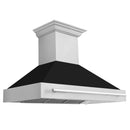 ZLINE 48 In. Stainless Steel Range Hood with Black Matte Shell, 8654STX-BLM48