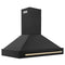 ZLINE 48 in. Autograph Edition Black Stainless Steel Range Hood with Gold Handle, BS655Z-48-G