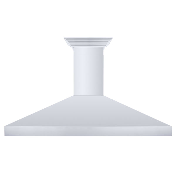 ZLINE 60 in. Professional Convertible Vent Wall Mount Range Hood in Stainless Steel with Crown Molding, 597CRN-60