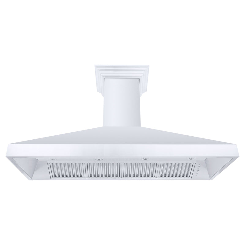 ZLINE 60 in. Professional Convertible Vent Wall Mount Range Hood in Stainless Steel with Crown Molding, 597CRN-60