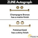 ZLINE 24" Autograph 154 Can Beverage Fridge in Stainless Steel with Gold Accents - Monument Series, RBVZ-US-24-G