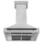 ZLINE Autograph 36 Inch DuraSnow® Stainless Steel Range Hood with Matte Black Handle, 8654SNZ-36-MB