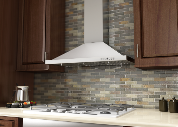 ZLINE 48 in. Convertible Vent Wall Mount Range Hood in Stainless Steel with Crown Molding, KBCRN-48