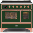 ILVE Majestic II 40" Induction Range with Element Stove and Electric Oven in Emerald Green with Copper Trim, UMDI10NS3EGP