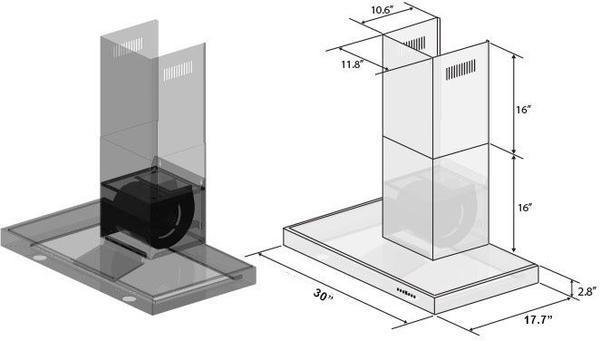 ZLINE 30 in. Convertible Vent Wall Mount Range Hood in Stainless Steel, KE-30