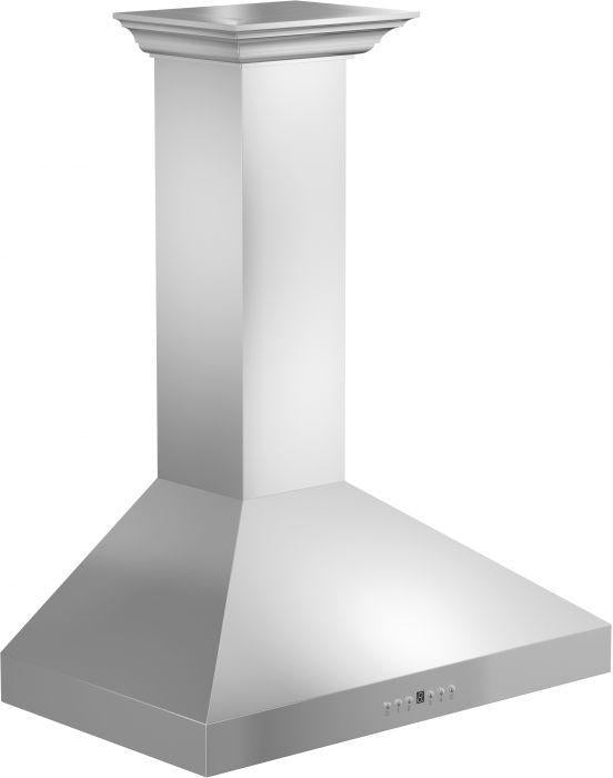 ZLINE 30 in. Convertible Vent Wall Mount Range Hood in Stainless Steel with Crown Molding, KL3CRN-30