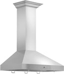 ZLINE 42 in. Convertible Vent Wall Mount Range Hood in Stainless Steel with Crown Molding, KL3CRN-42