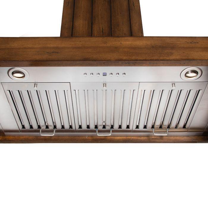 ZLINE 36 in. Wooden Wall Range Hood, Rustic Light, KPLL-36