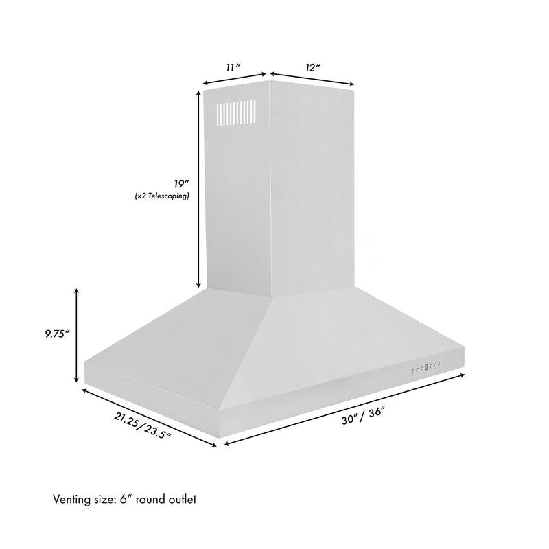 ZLINE 30 In. Convertible Island Mount Range Hood in Stainless Steel, KL3i-30