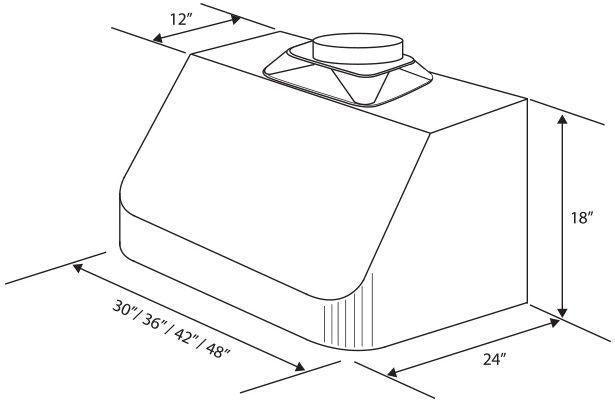 ZLINE 36 in. Under Cabinet Stainless Range Hood Heat Lamp 523-36