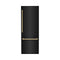 ZLINE 30" Autograph 16.1 cu. ft. Built-in Refrigerator with Internal Water and Ice Dispenser in Black Stainless Steel with Gold Accents, RBIVZ-BS-30-G
