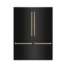 ZLINE 60" Autograph Built-in Refrigerator with Internal Water & Ice Dispenser in Black Stainless with Bronze Accents