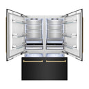 ZLINE 60" Autograph Built-in Refrigerator with Internal Water & Ice Dispenser in Black Stainless with Bronze Accents