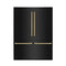 ZLINE 60" Autograph 32.2 cu. ft. Built-in Refrigerator with Internal Water and Ice Dispenser in Black Stainless Steel with Gold Accents, RBIVZ-BS-60-G