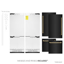 ZLINE 60" Autograph 32.2 cu. ft. Built-in Refrigerator with Internal Water and Ice Dispenser in Black Stainless Steel with Gold Accents, RBIVZ-BS-60-G