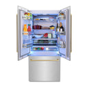 ZLINE 36" Autograph 19.6 cu. ft. Refrigerator with Internal Water and Ice Dispenser, Bronze Accents