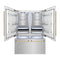 ZLINE 60" Autograph Refrigerator with Internal Water & Ice Dispenser in DuraSnow® Stainless Steel with Gold Accents