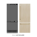 ZLINE Autograph 30" 16.1 cu. ft. Panel Ready Built-In Bottom Freezer Refrigerator with Water Dispenser and Ice Maker with Graphite Gray Interior and Champagne Bronze Accents, GRBIVZ-30-CB
