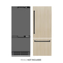 ZLINE Autograph 30" 16.1 cu. ft. Panel Ready Built-In Bottom Freezer Refrigerator with Water Dispenser and Ice Maker with Graphite Gray Interior and Matte Black Accents, GRBIVZ-30-MB