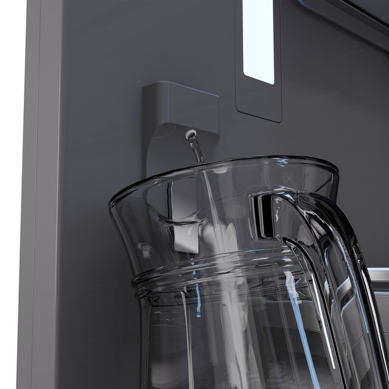 ZLINE Autograph 30" 16.1 cu. ft. Panel Ready Built-In Bottom Freezer Refrigerator with Water Dispenser and Ice Maker with Graphite Gray Interior and Matte Black Accents, GRBIVZ-30-MB