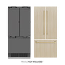 ZLINE Autograph 36" 19.6 cu. ft. Panel Ready French Door Built-In Bottom Freezer Refrigerator with Water Dispenser and Ice Maker with Graphite Gray Interior and Champagne Bronze Accents, GRBIVZ-36-CB