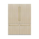 ZLINE 60 In. 32.2 cu. Ft. Panel Ready Built-In 4-Door French Door Refrigerator with Champagne Bronze Handles, RBIVZ-60-CB