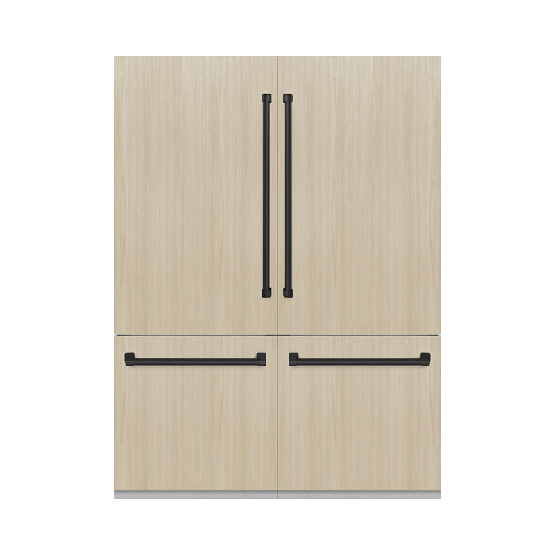 ZLINE 60 In. 32.2 cu. Ft. Panel Ready Built-In 4-Door French Door Refrigerator with Matte Black Handles, RBIV-60-MB