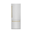 ZLINE Autograph 30 In. 16.1 cu. ft. Built-In Refrigerator with Internal Water and Ice Dispenser with Bronze Accents, RBIVZ-304-30-CB