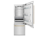 ZLINE Autograph 30 In. 16.1 cu. ft. Built-In Refrigerator with Internal Water and Ice Dispenser with Bronze Accents, RBIVZ-304-30-CB