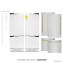 ZLINE Autograph 60" Built-In Refrigerator with Internal Water and Ice Dispenser in Stainless Steel and Gold Accents